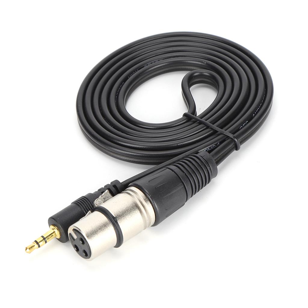 Microphone Cable 3.5mm Male to XLR Female PVC Microphone Cord for Digital Camera and PCBlack 1.5m 4.9ft
