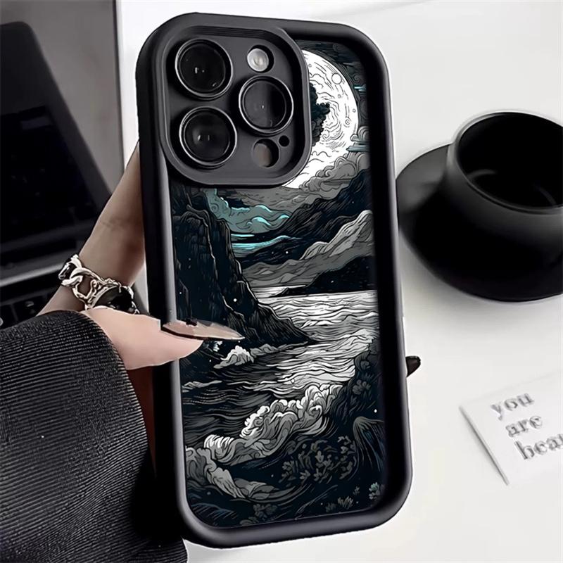 Mountain and Water Painting Phone Case for Samsung Galaxy S25 Ultra S24 S22 Plus S21 S23 S20 FE A54 A55 A35 A15 Cover