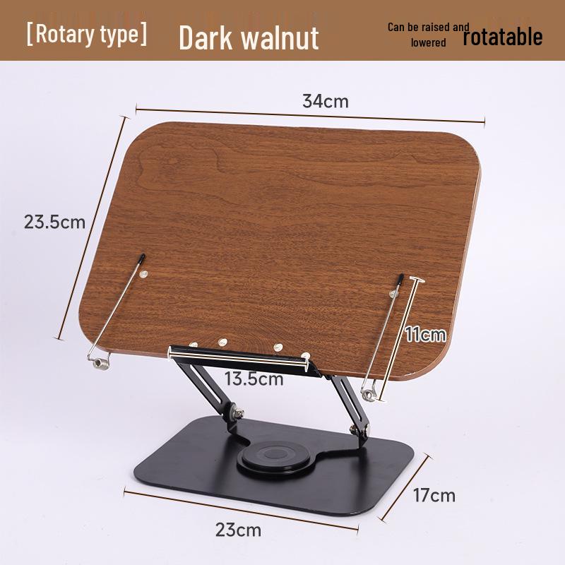 Wood Grain Folding Desktop Reading Stand for Books and Tablets