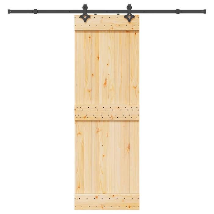 VidaXL Sliding Door and Hardware Kit 70x210 Cm Solid Pine 3332682