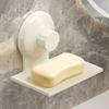 Wall Mounted Soap Box Suction Cup Soap Container Tray Soap Dish  Bathroom Kitchen Sink Organizer