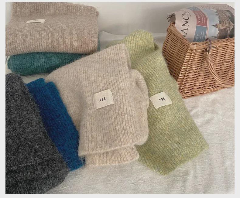 Pure Farbe Erinnerungen ~ Weicher & Klebriger Etikettenimitat Kaschmirschal: Unisex Retro-Strick für einen warmen, trendigen Look