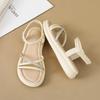 Comfortable Stylish Women's Shoes Sandals Women 2025 Summer Outer Wear Peplum Thick Bottom Flat Bottom Soft Bottom Strappy Mori Slippers Roman Shoes