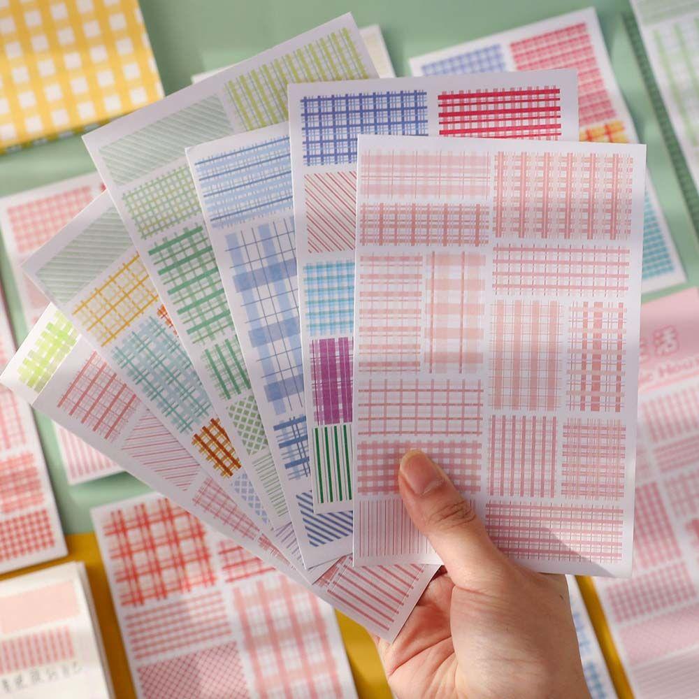 

Скрапбукинг DIY Дневник Ручной Счет Наклейки Клетчатые Наклейки Декор Альбома Наклейки Канцелярские Наклейки