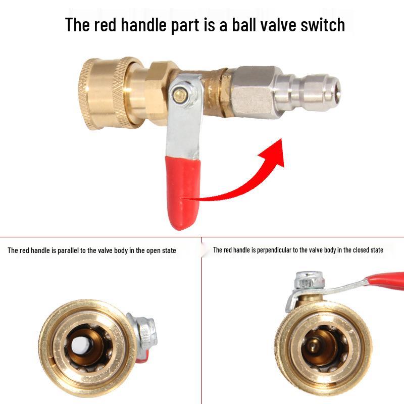 Brass 1/4 High-Pressure Car Wash Water Gun Ball Valve with Quick Plug Connection