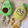 Dog Chew Toy Bite-resistant Built-in Sound Device Cotton Rope Soft Relieve Molar Boredom Plush Cartoon Pineapple Shape Pet Squeaky Supplies
