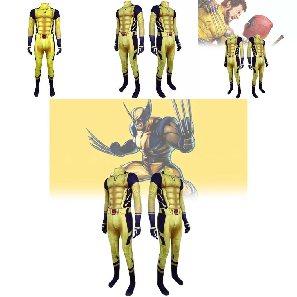Wolverine Children Halloween Outfit With Lycra Fabric And Superhero Theme