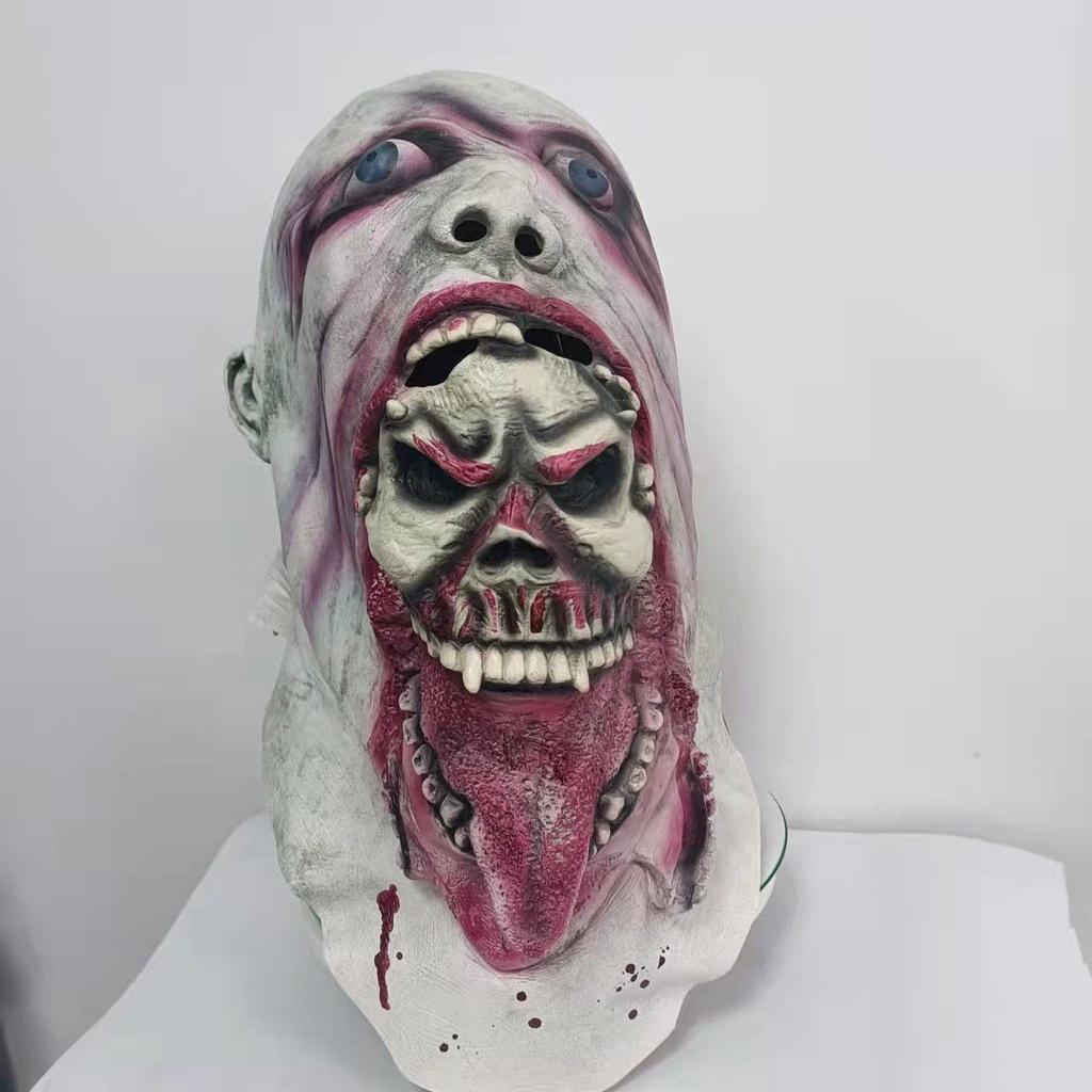 Mask Bloody Zombie Melting Face Adult Latex Costume Walking Dead Halloween Scary