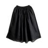 2024 Women's Summer Hanfu Mid-Length Skirt - Retro Cotton/Linen, Hip-Covering, High-End Solid Color Design