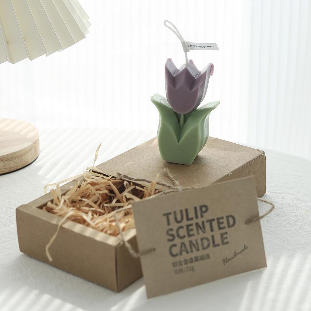 Tulip Flower-Shaped Scented Candle - Teacher's Day Gift & Party Favor