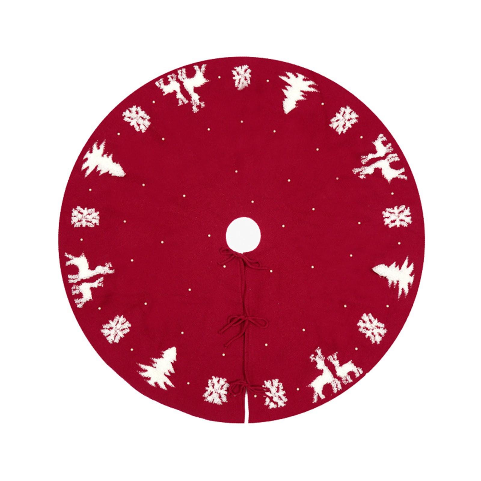 

Юбка с рождественской елкой, вязаная юбка с красными снежинками и лосем, нижняя часть рождественской елки, фартук с изображением елки