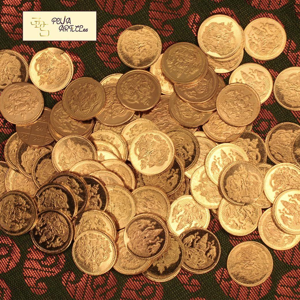 108 Gold-Plated Brass Lakshmi Kubera Pooja
