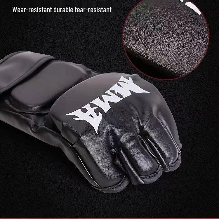 Half-Finger Boxing Gloves for Adults and Children - MMA, Punching Bag, and Training Gear.