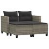 VidaXL Garden Sofa 2 Seater with Stools, Patio Seat, Outdoor Backyard Balcony Terrace Furniture, Light Grey 365796