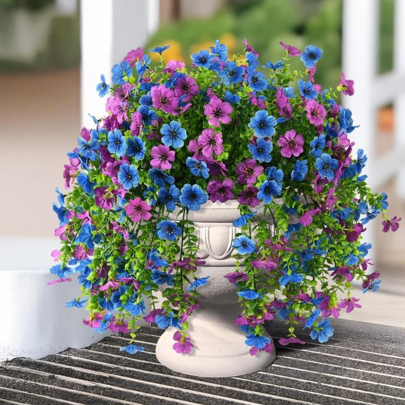 Faux Eucalyptuses Morning Glory Wall Decoration Decorative Silk Greenery For Living Room Garden Party Arrangements