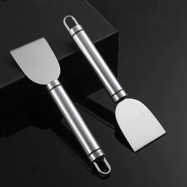 

**Newcomer Exclusive: 2pcs Multifunctional Stainless Steel Cleaning Spatulas for Oil Stains**
