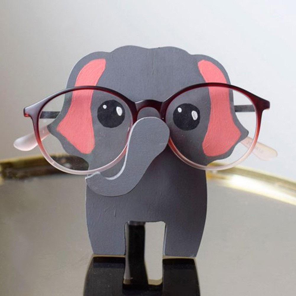 Wooden Animal Glasses Holder Display Stand for Office or Living Room Decor
