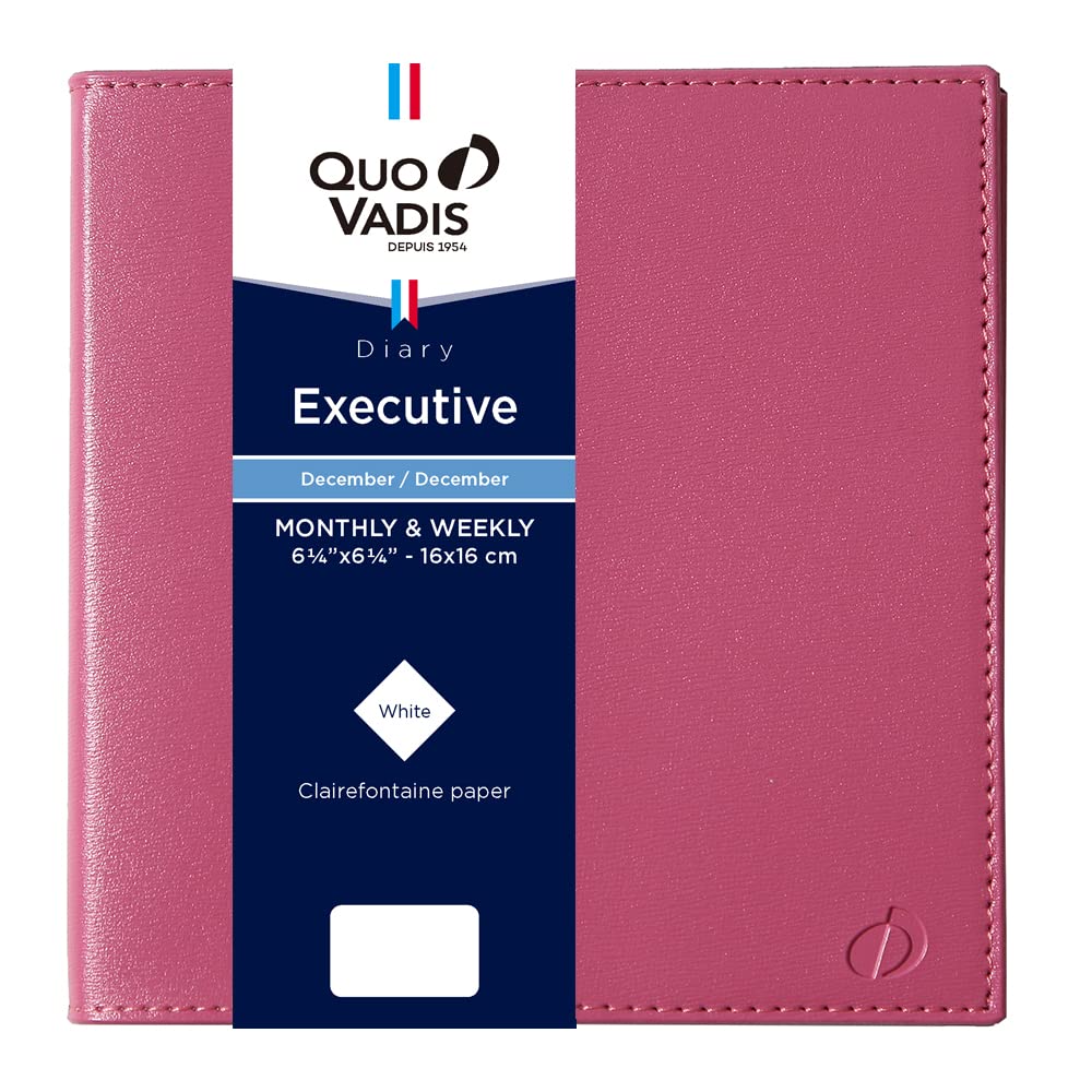 

QUOVADIS 2026 Executive/SoHo Weekly Vertical Diary December 2025 Start Square 16x16cm Rose qv01405ro
