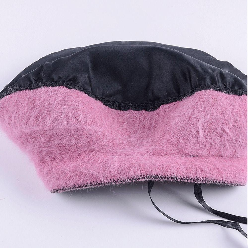 Plush Beret Hat Cute Knitted Cap Korean Version Cold Cap Autumn Winter