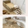 Parrot Stand Hamster Wooden Platform Natural Wood Playground with Climbing Ladder for Small Pets Easy to Install