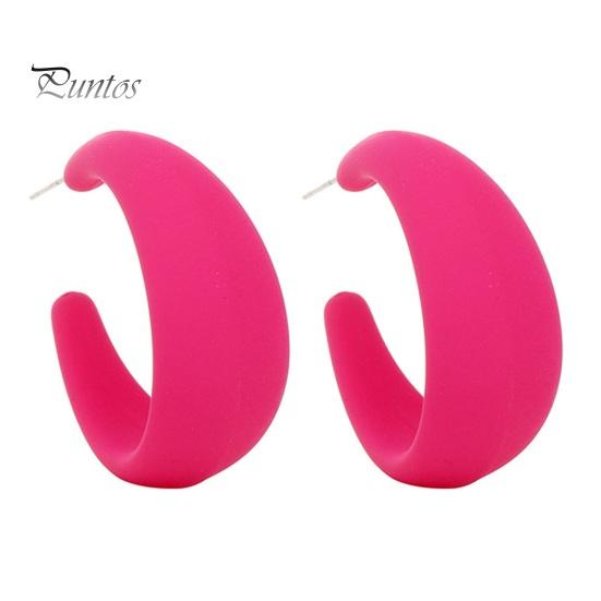 1 adet Damla Küpe Canlı Renk Tahriş Olmayan Hafif Abartılı C-Şekilli Dangle Küpe Delici Takı Aksesuarları