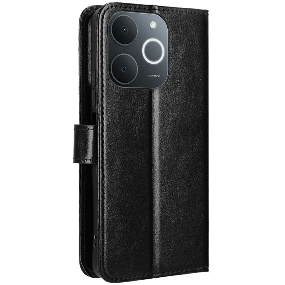 PU-Lederhülle für Realme Note 70T 4G/Narzo 80 Lite 4G/Realme C71 4G (Indien) Crazy Horse Textur Handyhülle mit Geldbörse und Trageriemen