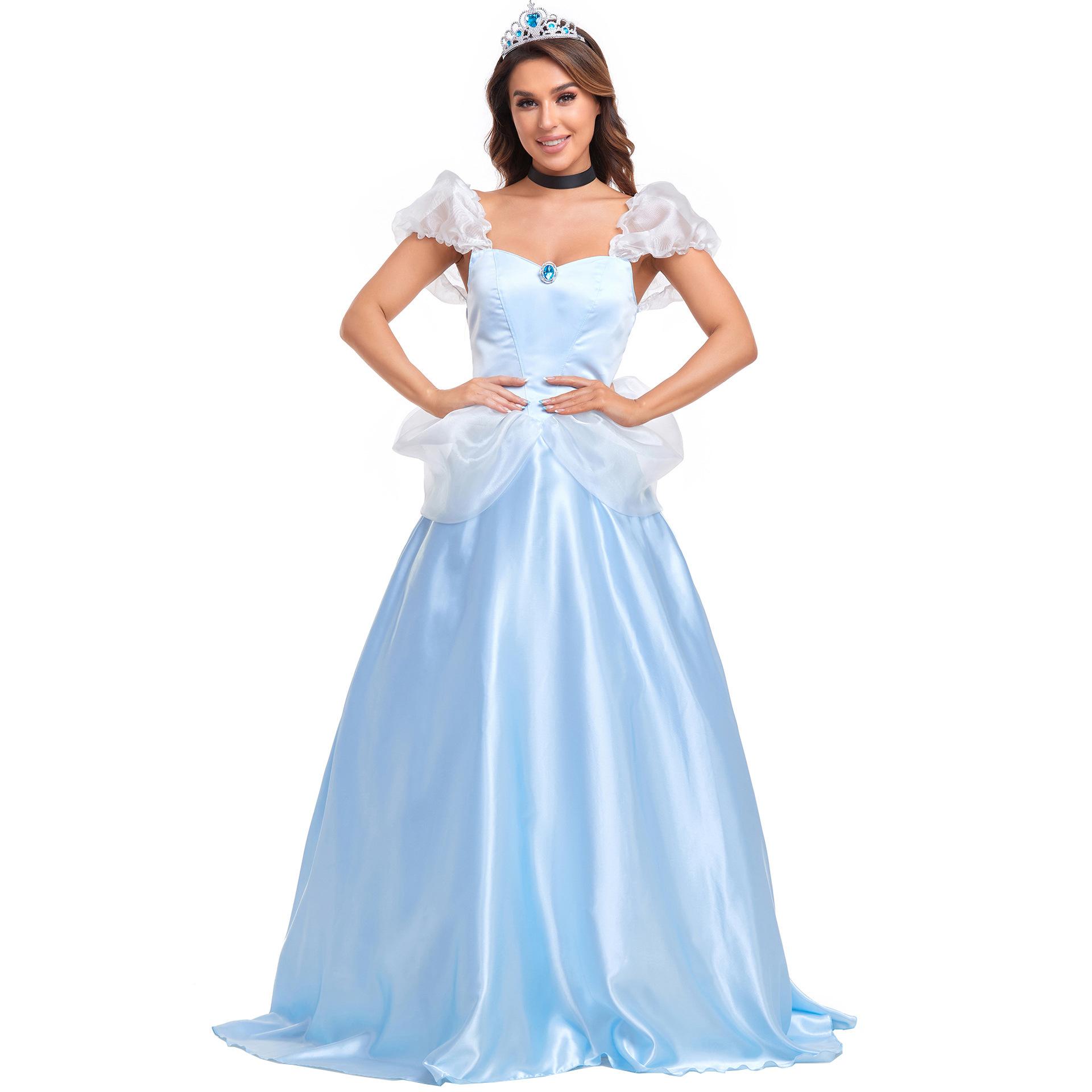 

Medieval Roman Snow White costume, game costume, fairy tale princess dress, Halloween costume S небесно-голубой