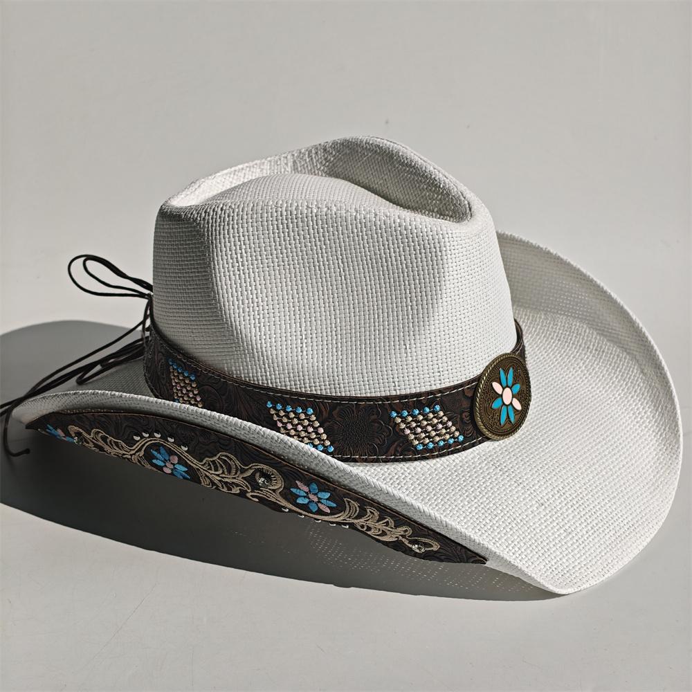 New Embroidery Accessories Straw Cowboy Hat For Women And Men – Western Sun Hat For Country Concert Rodeo And Cowgirl Outfit