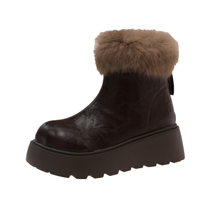 Fashion Platform Women's Flats Plush Ankle Boots 2025 Winter Fashion Shoes Designer Classical New Short Snow Boots Cozy Casual Sneakers