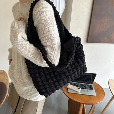 Personalized Folded Bubble 2025 Spring New Casual Fashion Large Capacity One Shoulder Hand Carry Underarm Portable Tote Bag