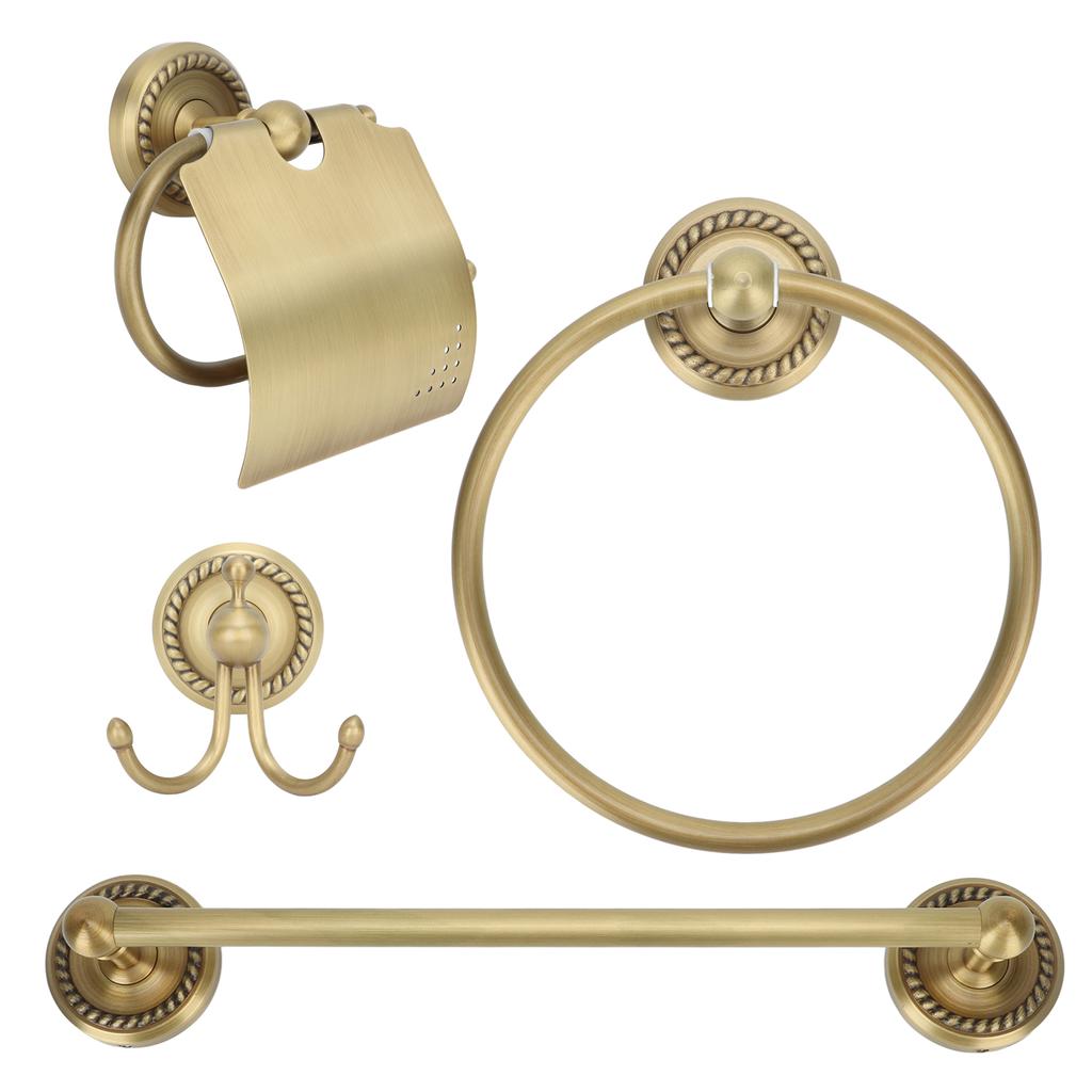 Towel Rack Copper Retro Style Storage Shelf Bath Towel Rack Home Decoration for Bathroom