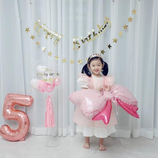 10Pcs Bow-knot Balloons Creative Shape Vibrant Color Stunning Visual Effect Anti-explosion Extra-large Shiny Bow-knot Party Balloons Decorations