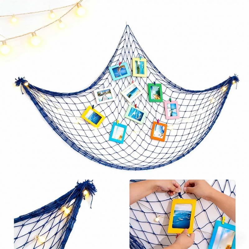 Handmade shell wind chime hanging decoration, woven with thick rope and twine, Mediterranean style, wall decoration for living r