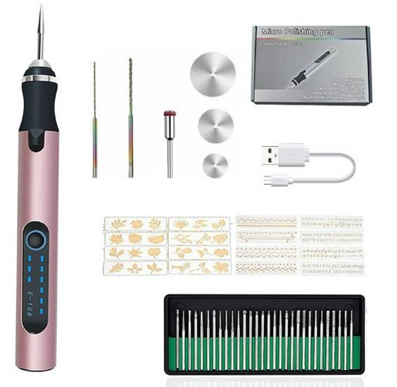Rose Gold Mini Handheld Electric Engraving, Cutting, and Drilling Machine for Jade and Woodworking