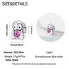 Authentic Original Copper Metal Charm Bead Components Luxury Heart Purple Zircon Hedgehog Bead Components Compatible With Bracelet High Quality Fine