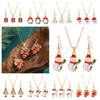 Christmas Tree Christmas  Jewelry Set Santa Xmas Dangle Earring Vintage   Gift