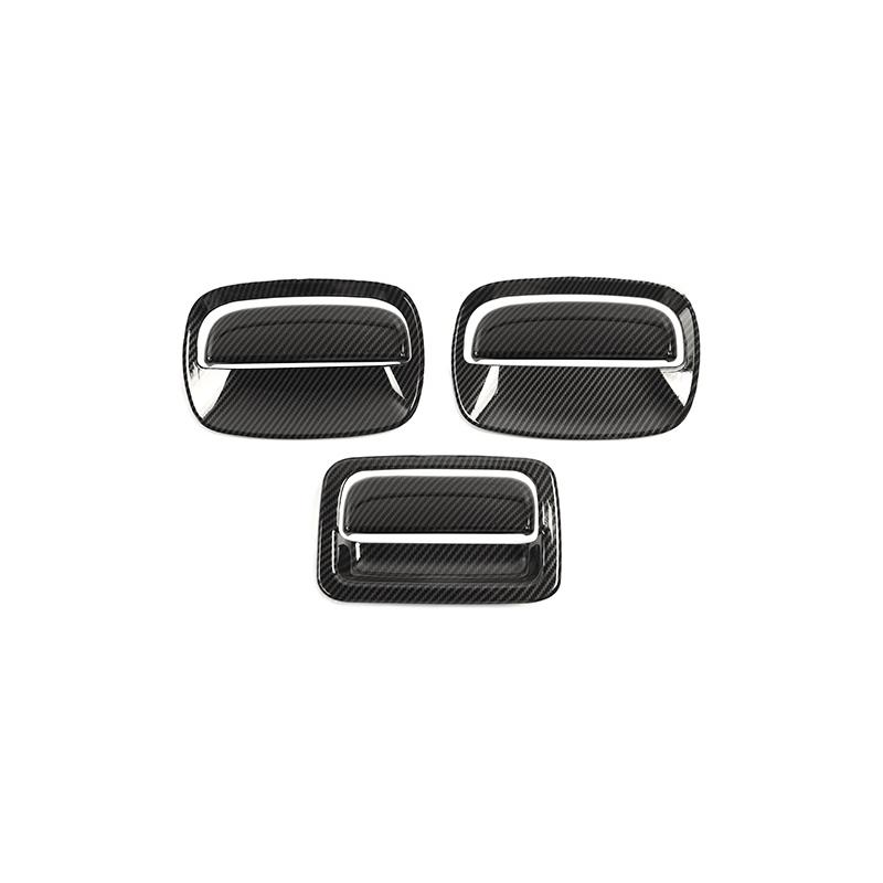 

Автомобильная ручка задней двери, дверная ручка, декоративная крышка, наклейки, подходят для Suzuki Jimny 2019, внешние аксессуары из АБС-пластика углеродного волокна черного
