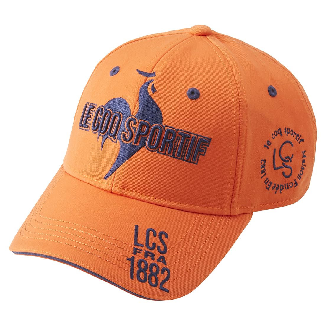 

Coq Sportif Cap Big Logo Water Repellent Light Rain Compatible Sporty Golf LG4FCP03M OR00 [Le Golf] Men s (Orange)