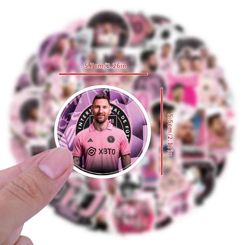 50 Sheets Messi Football Star Graffiti Stickers for DIY Decoration - Waterproof for Bottles, Helmets, and Computers