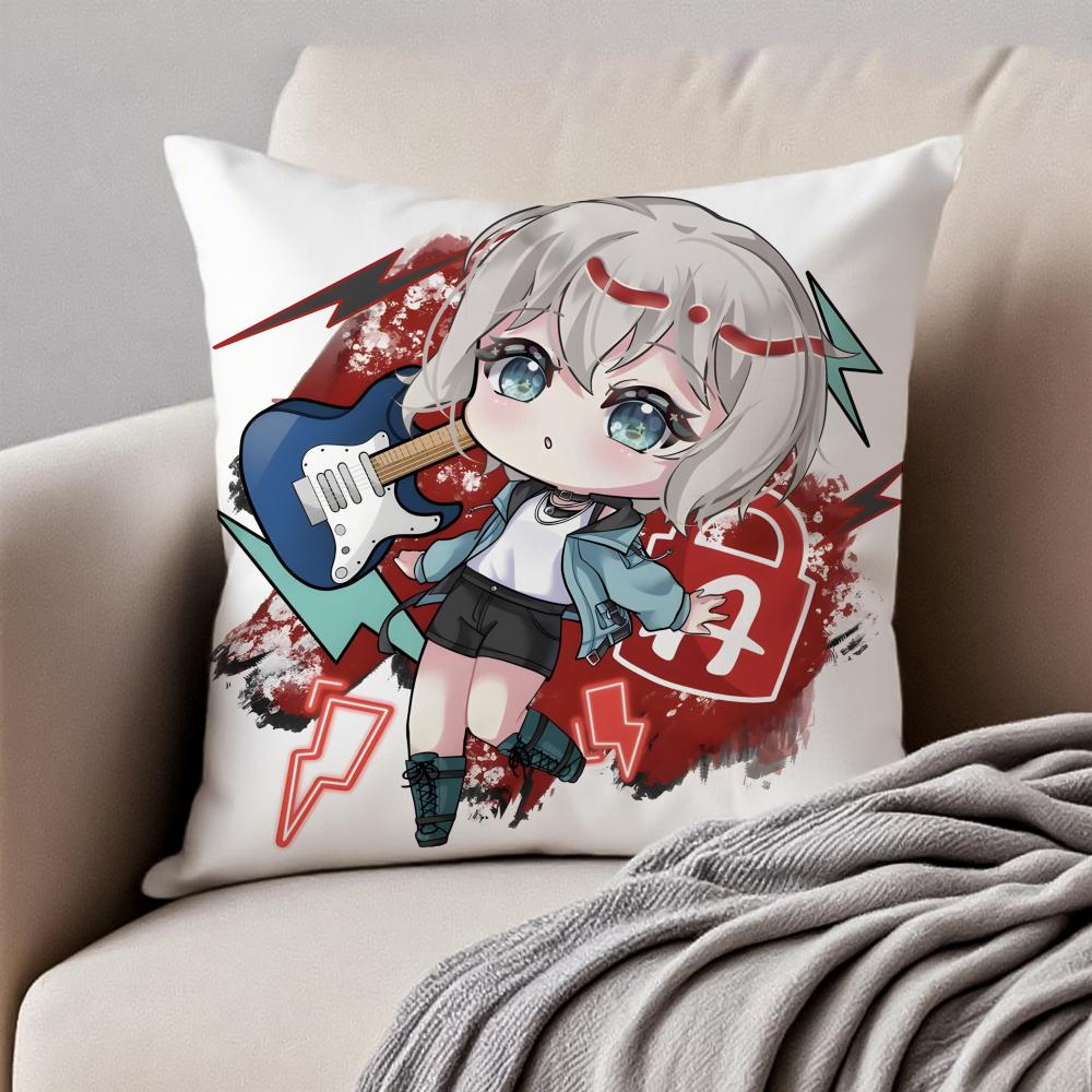 Lovely Anime BBanG Dream Its MyGO Cushion Cover Pillowcase Antidustmite Invisible Zipper Short Plush Sofa Cushion
