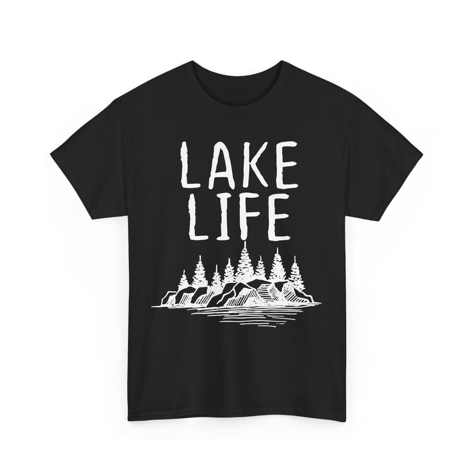 Lake Life T-Shirt Mens Womens Tees Top, Wildlife Boating Lovers Summer Vacation Shirt L