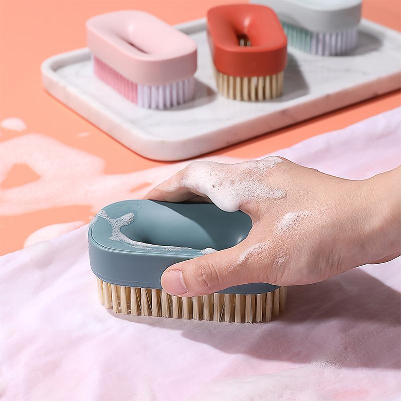 Okrągła ręczna szczotka do butów Szczotka gospodarstwa domowego do prania Delikatna i miękka szczotka do swetrów Owalna pusta szczotka z pralni chemicznej