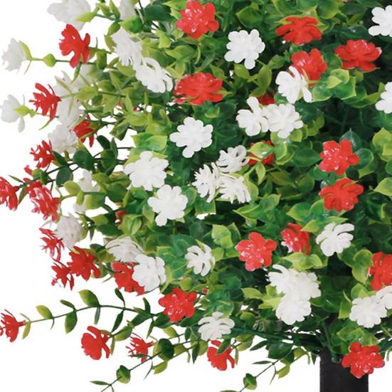 Artificial Camellia Topiary Ball Trees UV Resistant Faux Camellia Shrubs with Stake Realistic Fake Plants Bushes for Front Door Farmhouse Porch Garden