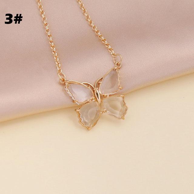 Butterfly Jewelry Multi-Colored Zircon Butterfly Necklace for Women Fashionable Clavicle Chain Pendant Necklace for Women