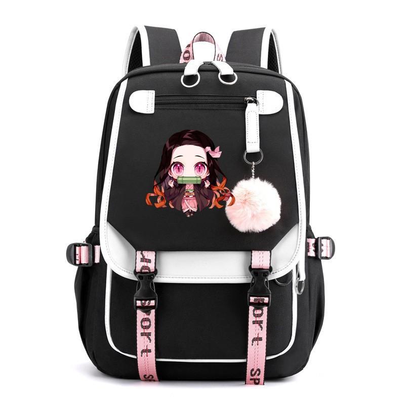 Plecak Tematyczny Anime dla Nastolatków i Studentów Duża Pojemność Torba na Laptop z Portem USB Tkanina Oxford