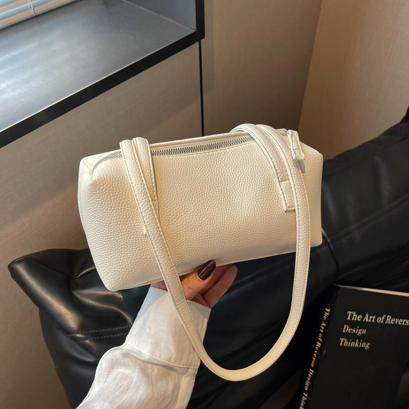 Solid Color Shoulder Bag Large Capacity Underarm Bag