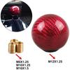 RYANSTAR Carbon Fiber Shift Knob Gear Shifter Knobs With 3 Adapters Round Ball Stick Shifter Level Red