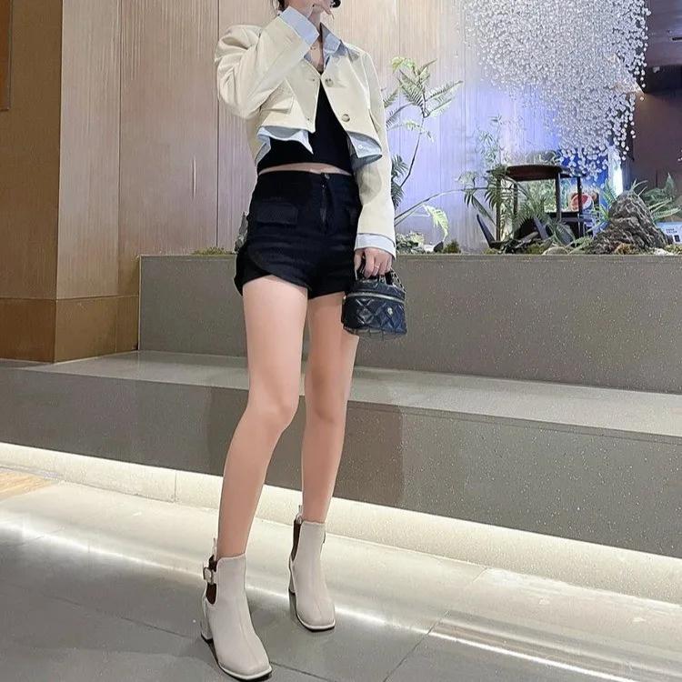 Fashion 2024 Autumn New Large Size Retro Thick with Women's Fashion All-matching Women's Riding Boots