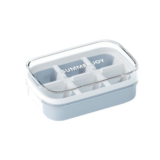 

Ice Cube Mold with Sealed Lid 6 Cavity Push-Type Design No Spill Stackable Ice Tray for Pure Odor-Free Easy-Release Reusable Ice Cube Maker for синий