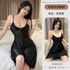 Deep Sexy Ice Silk Suspender Female Summer Pure Desire Black Long Dress Temptation Can Wear Loungewear Outside